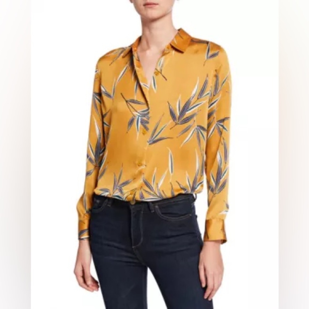 Equipment ‘Essential’ Bamboo Frond Print Button Down Blouse